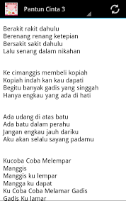 Bang alfi asvalafy psex bang malieh äjäläh : Pantun 3 Kata Kata Cinta