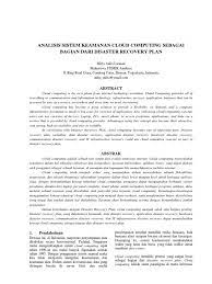 Penulisan akademik 1 isu pentaksiran seminar 1. Analisis Sistem Keamanan Cloud Computing Sebagai Bagian Dari Disaster Recovery Plan