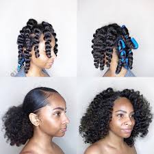 Flexi rods on blow out +easy curly updo | natural hair curly hairstyles. 21 Techniques To Get Defined Curls For 3b 4c Hair Natural Girl Wigs