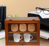 Amazon.com: Cabilock Desktop Cup Storage Box Tea Set ...