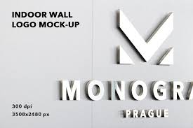 Indoor Wall Logo Mockup Badge 3d Logo Mockup Wall Logo Free Logo Mockup