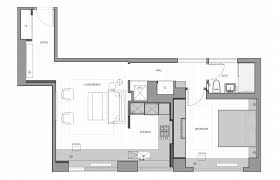 Charged With Rethinking A 10 Year Old Water Damaged Shoebox Apartment On New York S Upper West Side The Team At Works Small House Plans Floor Plans Apartment