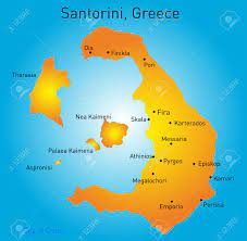 Visiter les îles aux alentours de santorin. Vecteur Couleur Carte De Santorin En Grece Clip Art Libres De Droits Vecteurs Et Illustration Image 31848801