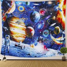 The result is the following: Anwiner Space Tapestry Spaceman Astronaut Planet Tapestry Universe Galaxy Art Wall Hanging Tapestry For Living Room Bedroom Dorm Home Decor 59 X 51 Inches Buy Online In Bahamas At Bahamas Desertcart Com Productid 216432139