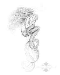 Black And White Mermaid Sketch 8x10 Inch Print Mother Mermaid And Baby Art Unframed Graphite Etsy Mermaid Tattoos Mermaid Art Mermaid Tattoo