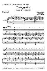 Les contes dhoffmann barcarolle (nature ver.) tales of hoffmann: Offenbach Barcarolle Tales Of Hoffmann 2 Part Vocal Choral Voice Music Book 5020679547878 Ebay
