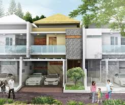 Desain rumah minimalis perumahan griya mas sidoarjo 3d tampak via pinterest.com. 8 Desain Rumah Cluster Tanpa Pagar Yang Sedang Nge Hits Arsitag
