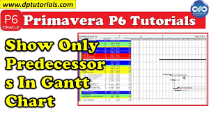 how to show only predecessors in gantt chart in primavera p6 dptutorials