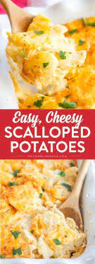 Easy Cheesy Scalloped Potatoes Recipe With Images Food Dishes Side Dish Recipes Easy Cheesy Scalloped Potatoes