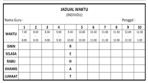 Jadual waktu kosong (12 waktu). Template Jadual Waktu Word Pendidik2u