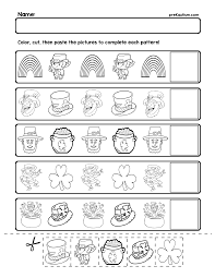 Free St Patrick S Day Pattern Worksheets Ab Patterns Pattern Worksheet Ab Pattern Worksheet