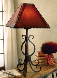 Old West Iron Lamp W Rawhide Shade Western Lamps Iron Lamp Rustic Lamps