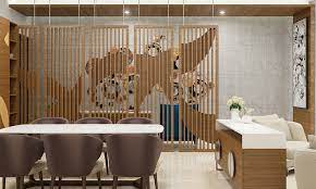 While partitions can be made of several materials, glass ones are our personal favourite! Wooden Partition Between Living Cum Dining Area Designs Design Cafe