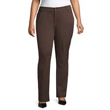 Slim leg pants showcase long legs with a snug fit throughout the leg, starting at the thigh and going all the way down to the leg opening at the ankle. Plus Size Brown Pants For Women Jcpenney
