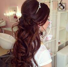 Half Up Half Down With Tiara Long Hair Styles Quince Hairstyles Curls For Long Hair