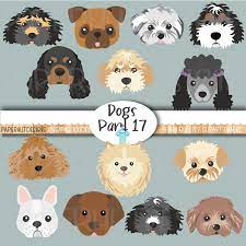 Dog Faces Clipart Cute Puppy Faces Clipart Dog Clip Art Puppy Etsy Dog Clip Art Clip Art Dog Face