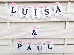Custom Garland For Wedding With Name Pennant Necklace For The Newlyweds Name Garland Pennant Flag Garland Engagement Flag Garland Garland Paper Garland
