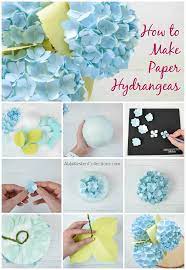 Diy Paper Hydrangea Flowers Templates And Tutorial Paper Flowers Craft Paper Flowers Diy Paper Flower Tutorial