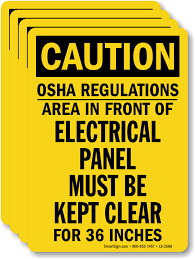 In all cases, the workspace shall be adequate to permit at least a 90 degree opening of equipment doors or hinged panels. Area In Front Of Electrical Panel Clear For 36 Inches Label Sku Lb 2588