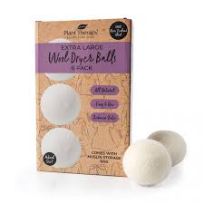 6 Smiling Sheep Wool Dryer Balls Plus Anti-Static Essential Oil Spray