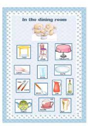 Don't know how to adapt them in your home? Furniture 3 6 Dining Room Esl Worksheet By Silvia73