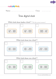 Time Digital Clock Clock Worksheets Learn To Tell Time Kindergarten Worksheets