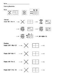 Factoring Quadratic Expressions Using X Box Method This Worksheet Has A Step By Step Example On How To Use Quadratics Solving Quadratics Factoring Quadratics