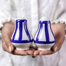 But that doesn't mean they need to look boring. Handmade Dark Navy Blue Stripe Ceramic Salt And Pepper Pots Shakers Cruet Set Holder Housewarming Gift By City To Cottage Buy Online At Best Price In Uae Amazon Ae