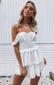 With Its Sheer Fabrication And Frill Details The Love In Vain Dress In White Is Just Dreamy We Love How The Shirred Waist White Mini Dress Dresses Mini Dress