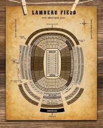 lambeau field football seating chart 11x14 unframed art print great sports bar decor and gift under 15 for football fans