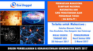 Nov 01, 2018 · dibawah ini adalah download soal on mipa pt tahun 2018 bidang biologi, fisika, matematika dan kimia. Lomba Olimpiade Nasional Matematika Dan Ilmu Pengetahuan Alam Perguruan Tinggi 2017 Tingkat Universitas Esa Unggul Fakultas Ilmu Kesehatan