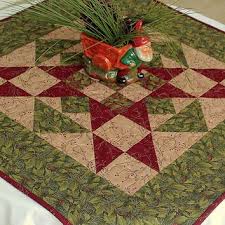 Christmas Table Topper Quilted Table Topper Holly Berries On Green And Red Holiday Table Christmas Table Toppers Table Topper Patterns Quilted Table Toppers