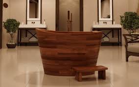 aquatica true ofuro wooden freestanding