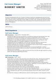 call center manager resume samples