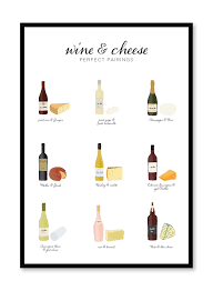 Wine Cheese Pairings Wine And Cheese Illustration By Opposite Wall