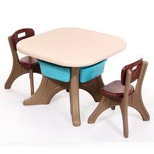 Boys and girls can have lunch outdoors, or enjoy creative activities indoors like puzzle solving or arts and crafts. All 4 Kids Children Table And Chairs Set Furniture With Storage Basket Brown