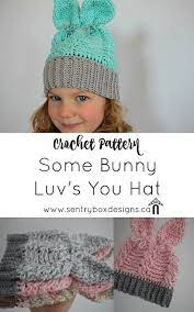 Some Bunny Luv S You Hat Pattern By Sentry Box Designs Crochet Crochet Hats Holiday Crochet Patterns