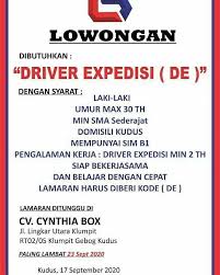 Bila daerah membutuhkan tenaga sopir, off. Lowongan Kerja Di Cv Cynthia Box Kudus Driver Expedisi Bursa Lowongan Kerja
