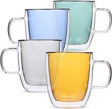 Matte black move mug options. Btat Insulated Coffee Mug Coffee Glass Large Set Of 4 16oz 500ml Double Wall Glass Coffee Cup In 2021 Glass Coffee Mugs Insulated Coffee Mugs Glass Coffee Cups