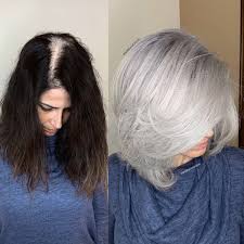 Color your hair with a deep blackish brown hair dye so that it almost looks black and achieves the professional style you are looking for. How To Transition Box Dye Color To All Over Gray Or Silver