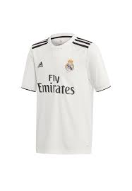 Die stars im trikot von real madrid 2019. Adidas Real Madrid Kinder Heim Trikot 2018 19 Weiss Schwarz Fussball Shop