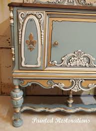 Ornate Vintage Cabinet In Persian Blue Painted Furniture Redo Furniture Vintage Furniture