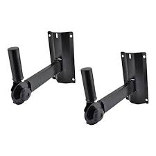Pyle Pstndw15 Dual Universal Adjustable Wall Mount Speaker Bracket Stands With Angle Tilt Rotation Adjustment Pair Speaker Wall Mounts Speaker Brackets Speaker