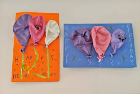 Fingerprint cards, the mad house. Simple Diy 3d Balloon Birthday Card Craft For Kids Hands On As We Grow