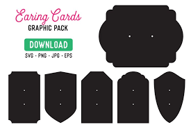 60 custom fold over necklace jewelry display cards. Earring Holder Display Card Jewelry Display Card 292711 Illustrations Design Bundles