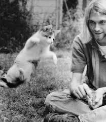 Kurt Cobain His Cat Men With Cats Celebrities With Cats Cat People