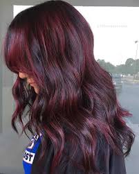 Medium layered cut with red highlights. 23 Ways To Rock Black Hair With Red Highlights Page 2 Of 2 Stayglam