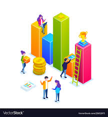 Business Infographic Or Growth Chart Small People