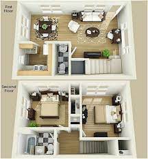 3 solusi denah rumah dengan luas lahan cukup luas. Denah Rumah Minimalis 2 Lantai 2 Kamar Tidur 3d Denah Rumah Rumah Minimalis Desain Rumah