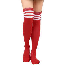 Black And White Striped Knee High Socks Amazon Com Thigh High Socks Women S Retro Striped Long Knee High 9 99 Liked On Polyvore F White Knee High Socks Red Knee High Socks Striped Tube Socks